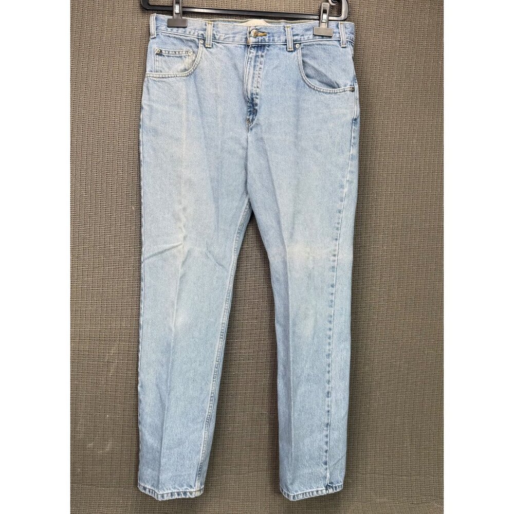 Arizona Original Mens Size 36X32 Blue Tapered Leg Light Wash Denim Jeans